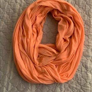 Bright coral, infinity scarf